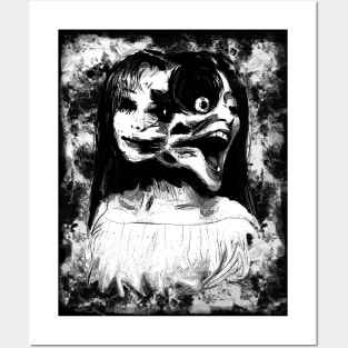 Manga Gothic Scary Double Faces - Dark manga art Emo Posters and Art